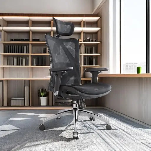 XMSJ Ergonomic Office Chair With 3 Way Armrests Lumbar Support