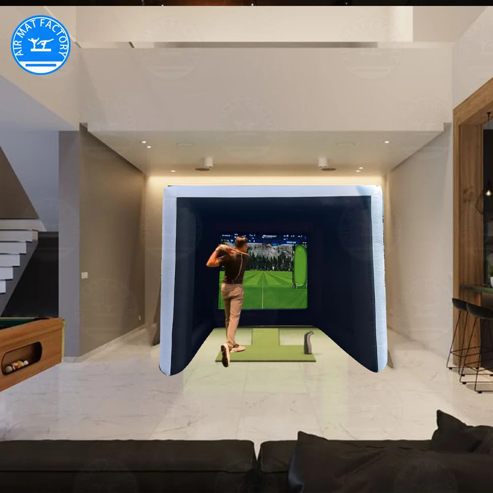 Inflatable Golf Practice Swing Simulator Tent Indoor Net Cage