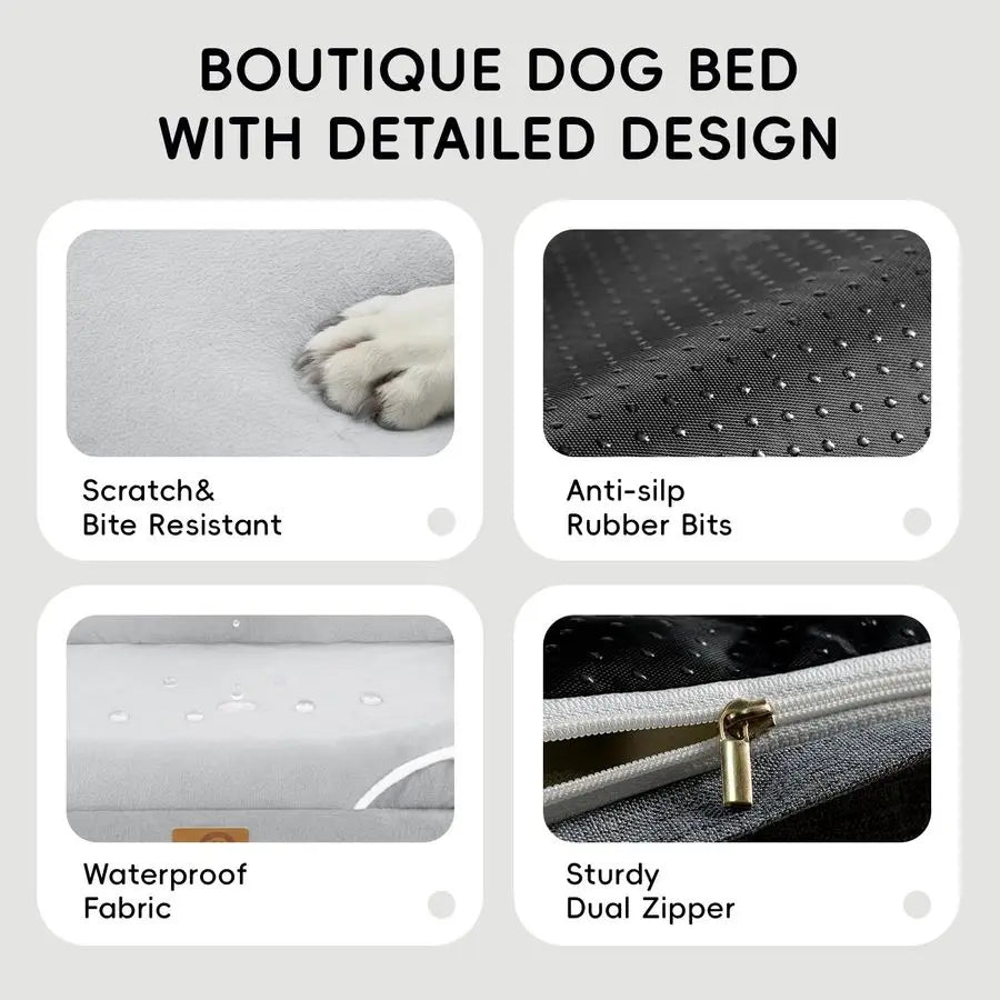 Orthopedic Memory Foam Dog Bed For Pets With Plush Support