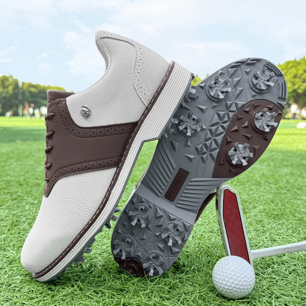 Lenox Men's Golf Shoes Spiked Sneakers for Golfers