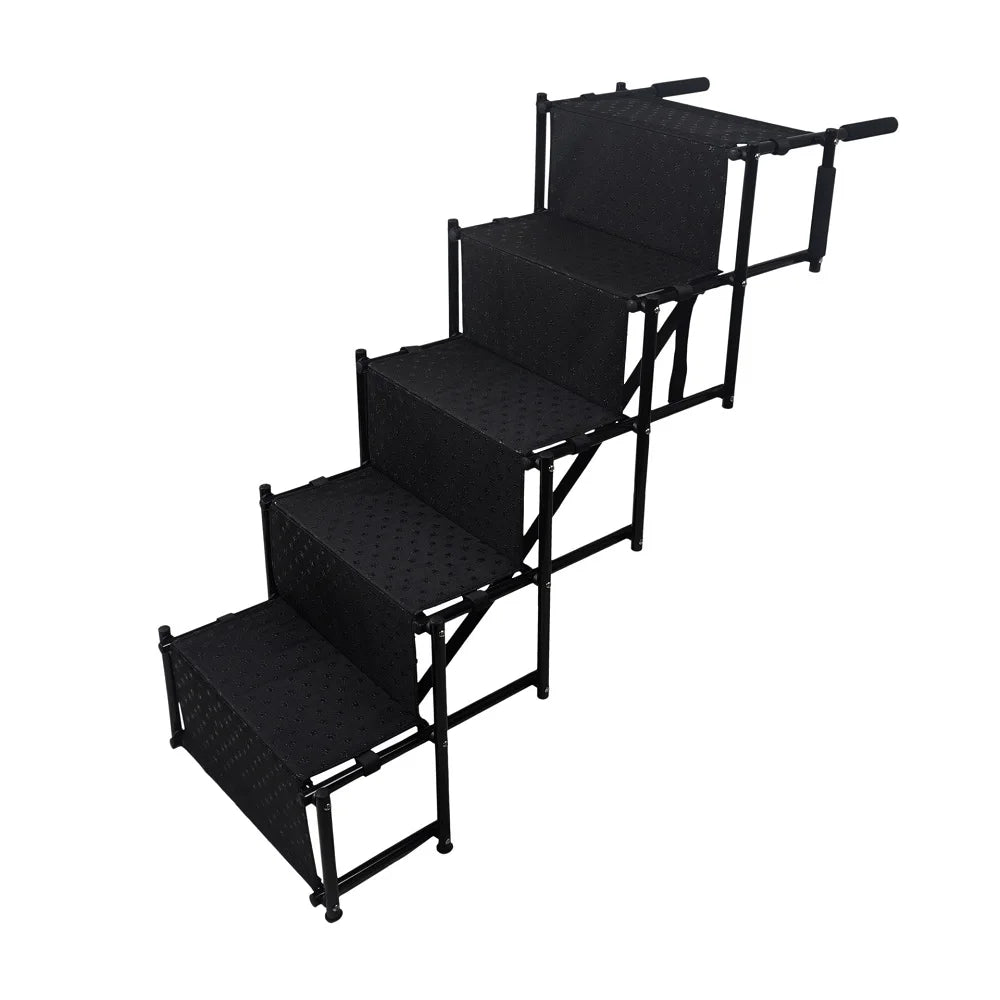 None 5 Steps Portable Dog Steps Supports Up To 150 Lbs Foldable