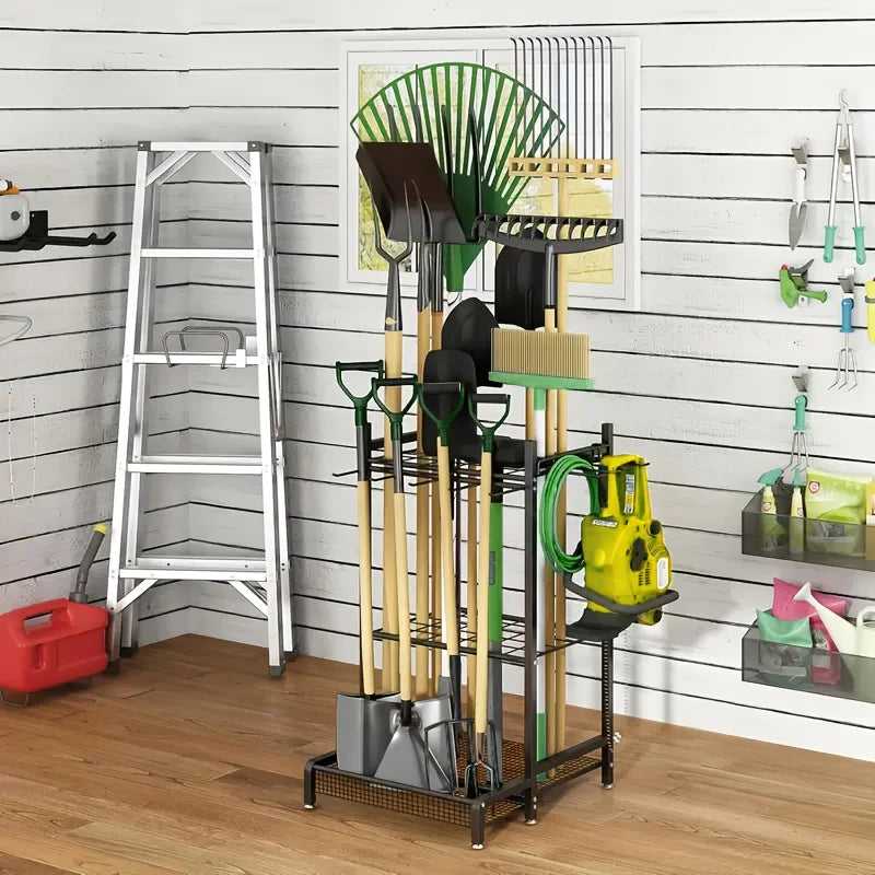 Garden Tool Rack And Patio Tool Tower For Garage Organization