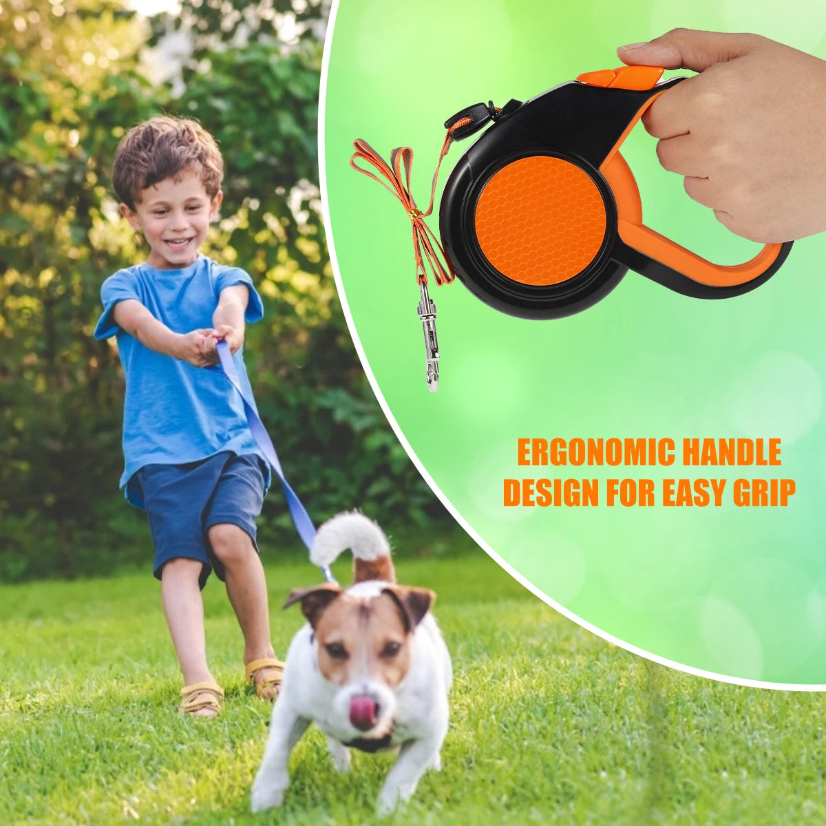 Retractable Dog Lead Heavy Duty Leash With Reflective Tape