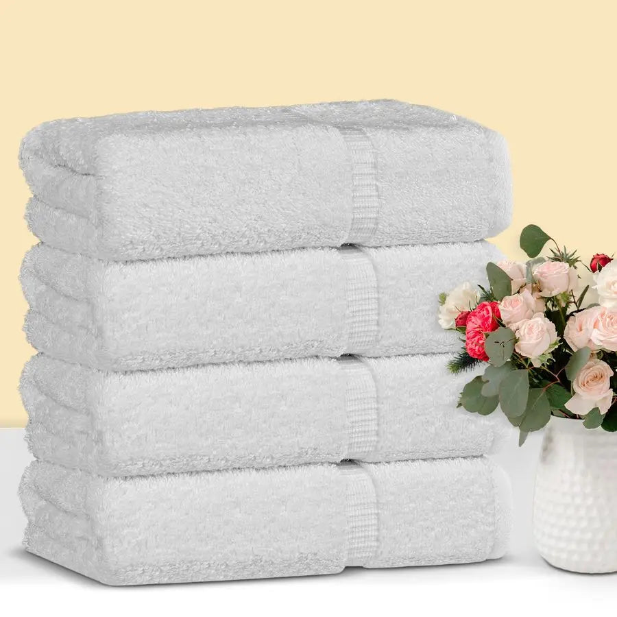 Premium Turkish Cotton Bath Towels 4 Piece Set For Home Spa