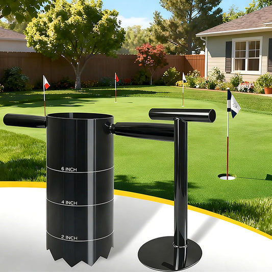 Golf Cup Cutter with Detachable Handle Carbon Steel USGA Standard 2In 4In and 6In for Backyard Lawn Garden Training