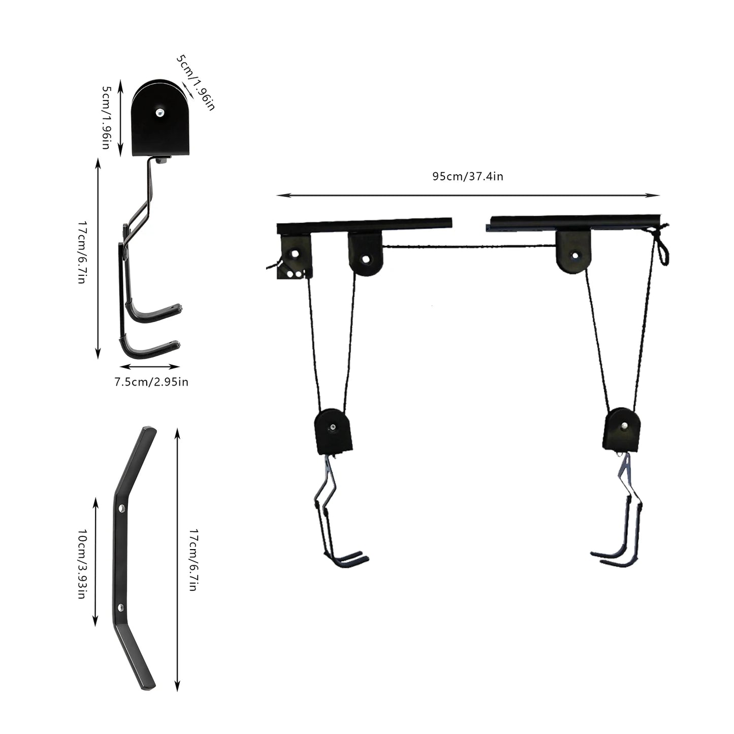 Ceiling Bicycle Lift Hoist For Garage Storage Up To 60kg