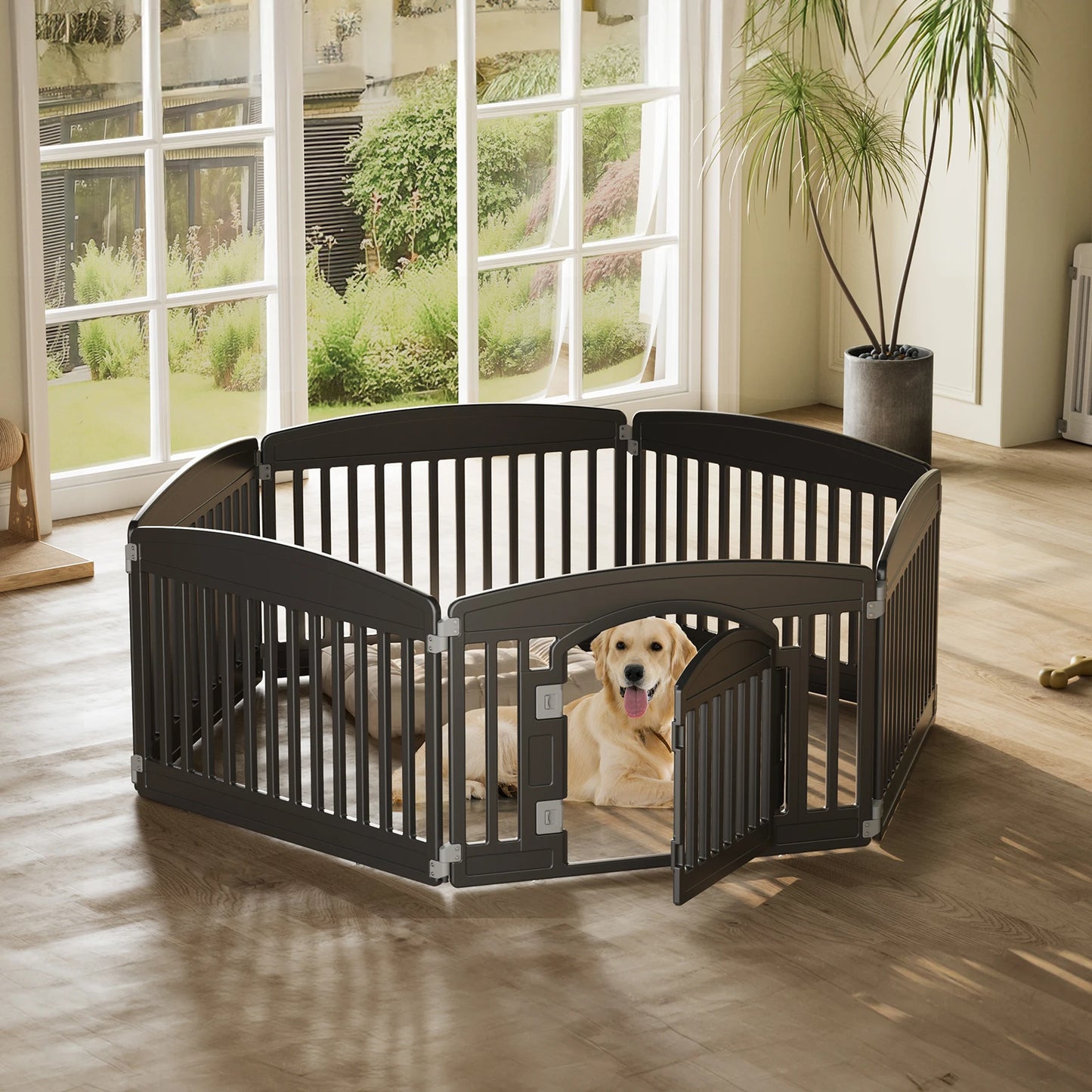 JHK Plastic Dog Playpen 6 Panel Indoor Outdoor Fence