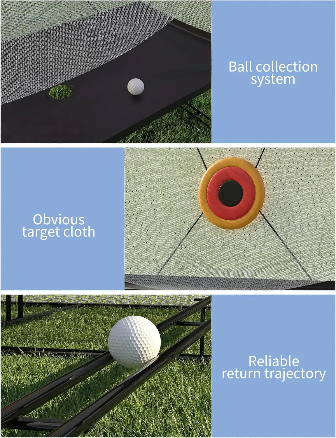 Golf Practice Net With Ball Return For Backyard Swing Training