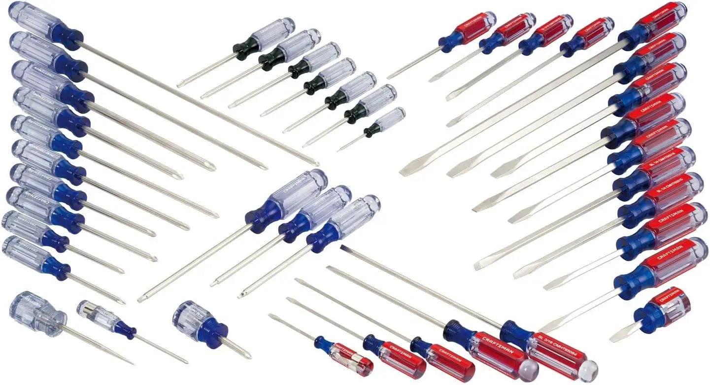 42-Piece Screwdriver Set with Phillips, Slotted, Torx Bits and Acetate Handle for Versatile DIY Tasks