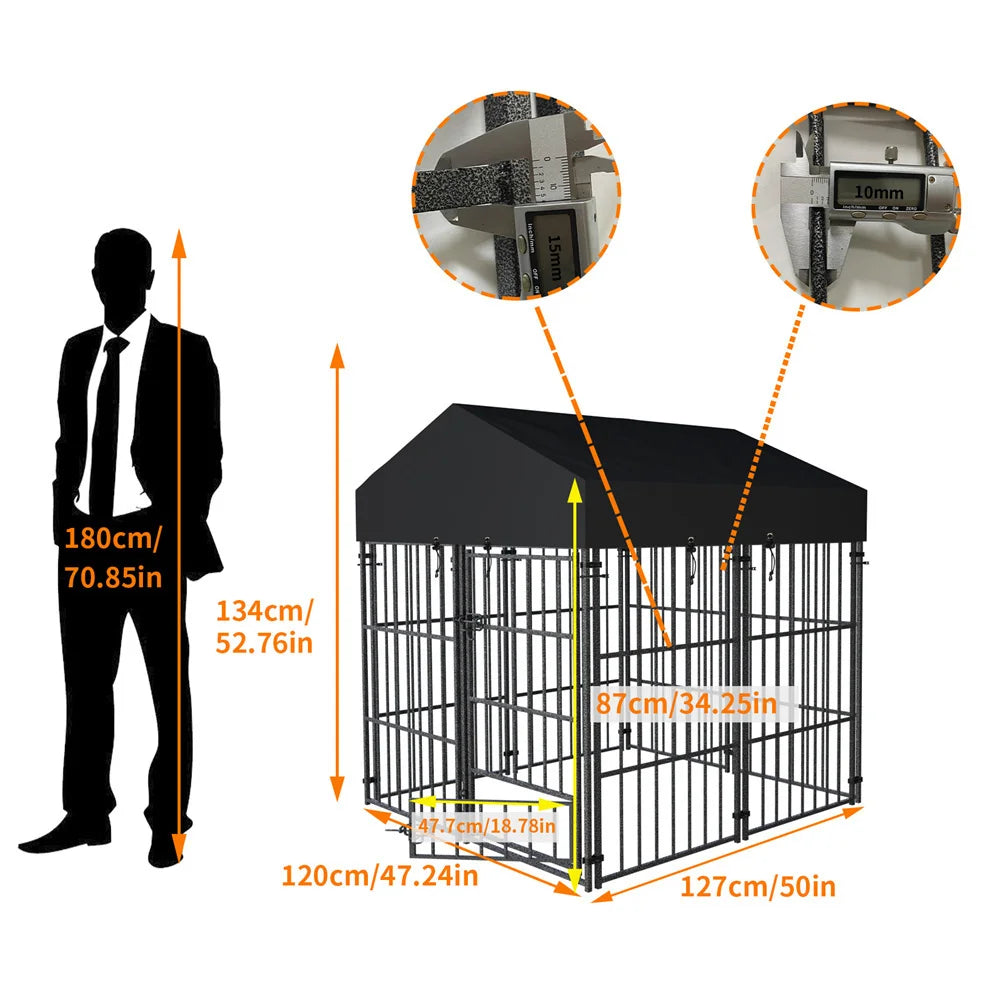 BORWARTH Heavy Duty Dog Kennel Welded Metal Playpen
