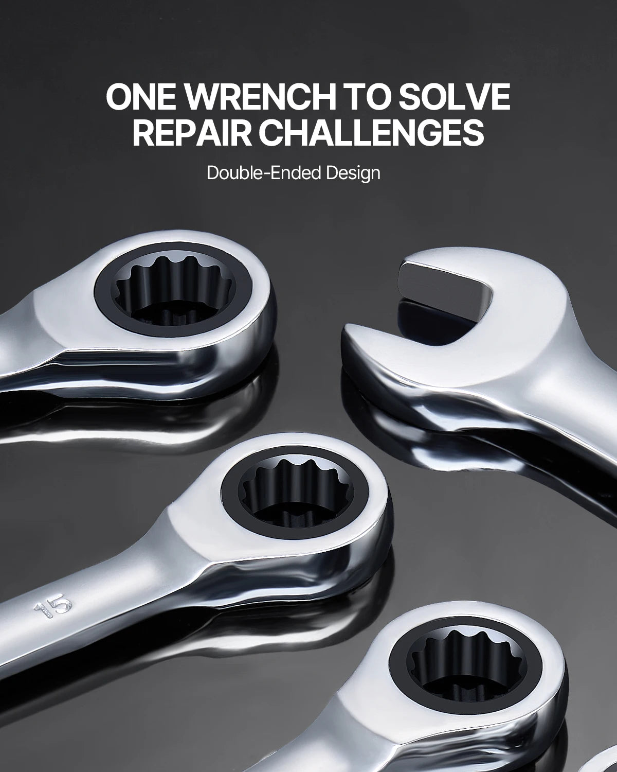 SucceBuy 8/16PCs Combination Wrench Set Ratcheting Wrench Set Organizer RackCr-V Steel Wrench Set Metric  Ideal GeneralHousehold