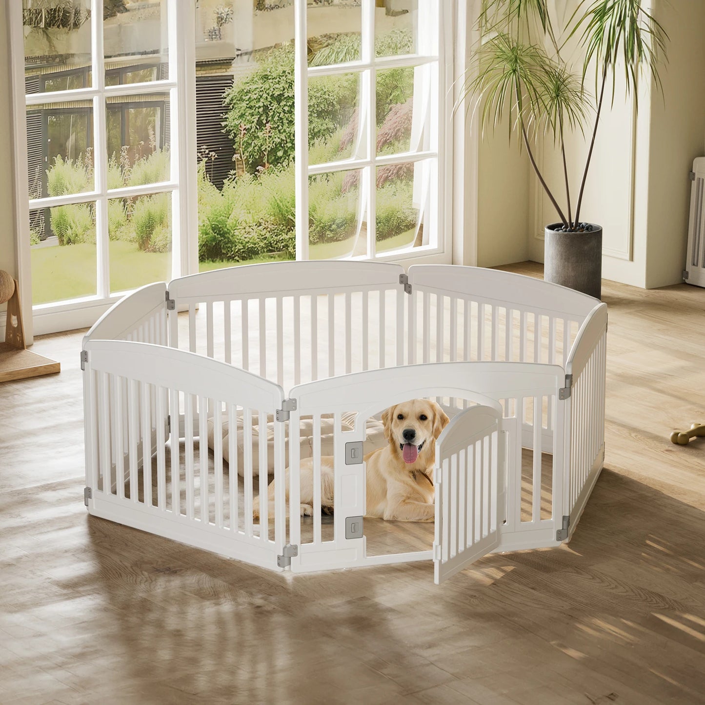 JHK Plastic Dog Playpen 6 Panel Indoor Outdoor Fence