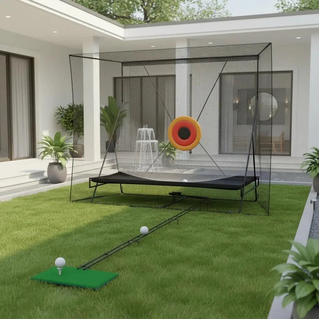 Golf Practice Net With Ball Return For Backyard Swing Training