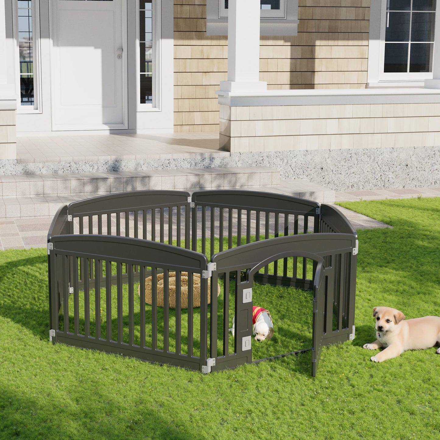 JHK Plastic Dog Playpen 6 Panel Indoor Outdoor Fence