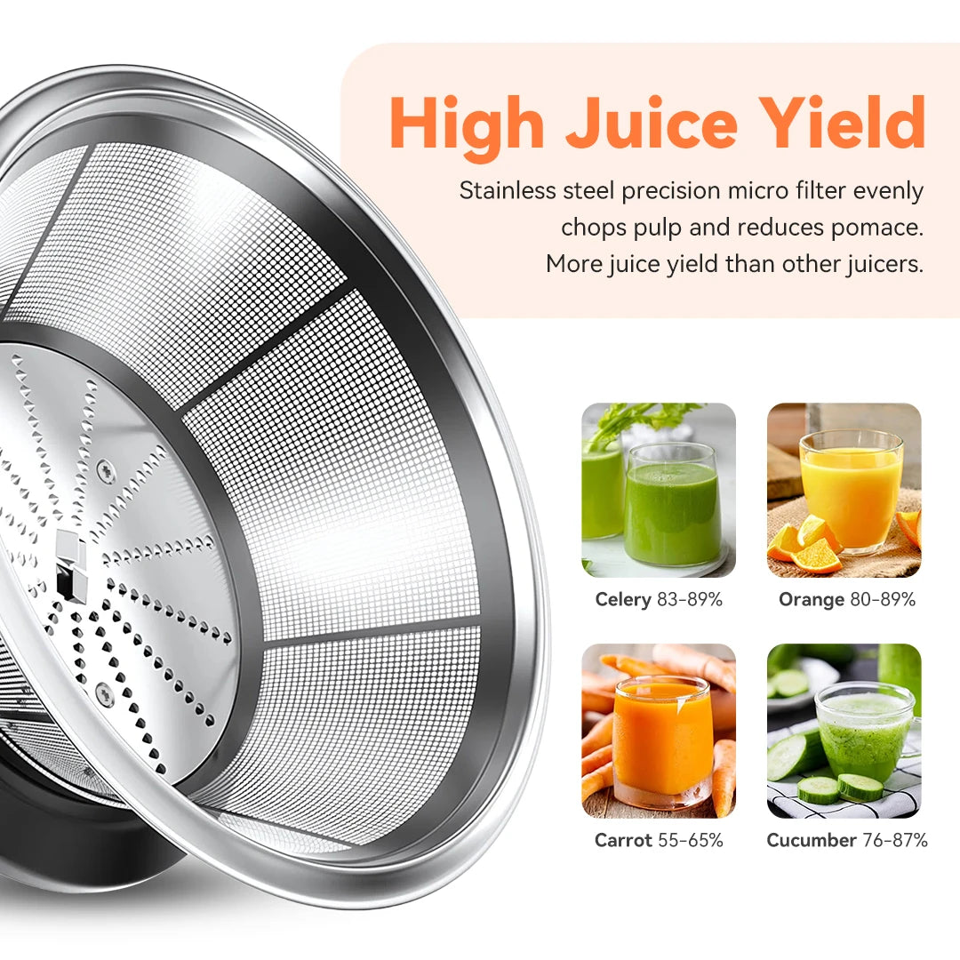 Sejoy Compact Fruits Juicer With Safety Features Pulp Ejection