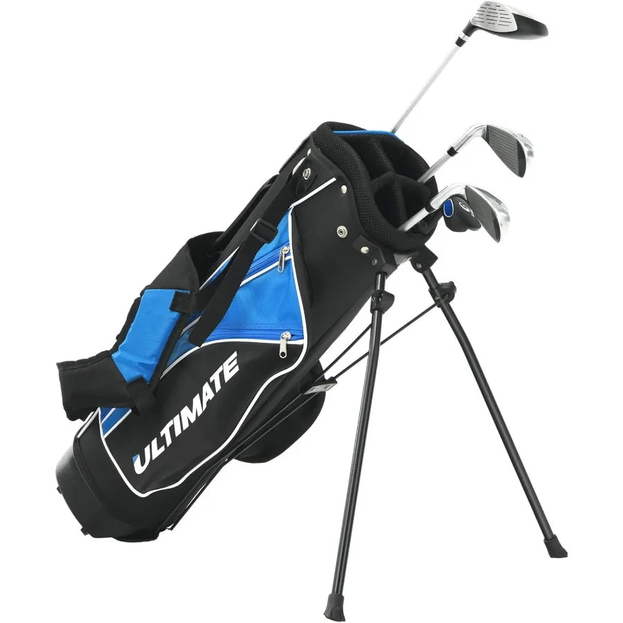 Complete Golf Club Set with Stand Bag for Right-Handed Junior Players Featuring 205cc 3 Fairway Wood 7 and 9 Irons Putter Foame