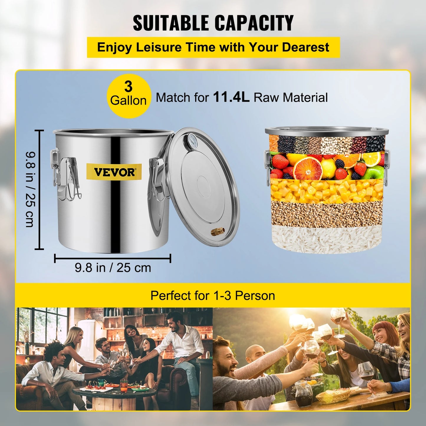SucceBuy Alcohol Distiller Moonshine Stainless Steel Still