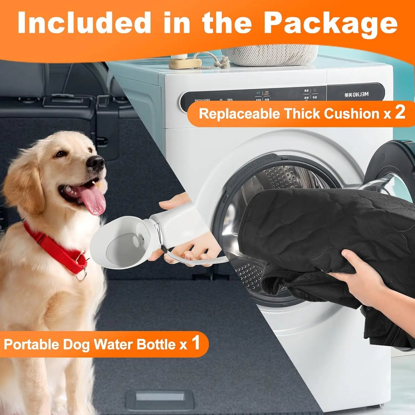 Wedyvko Waterproof Foldable Dog Car Seat Hammock And Protector