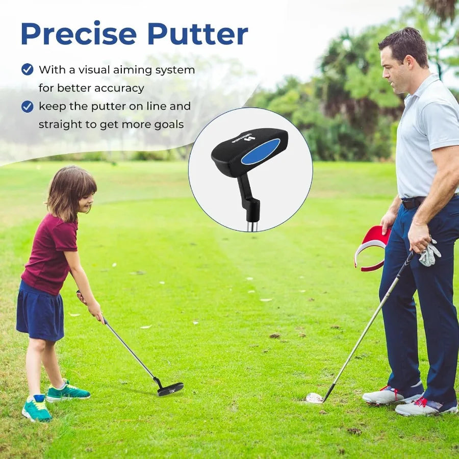 Complete Golf Club Set with Stand Bag for Right-Handed Junior Players Featuring 205cc 3 Fairway Wood 7 and 9 Irons Putter Foame