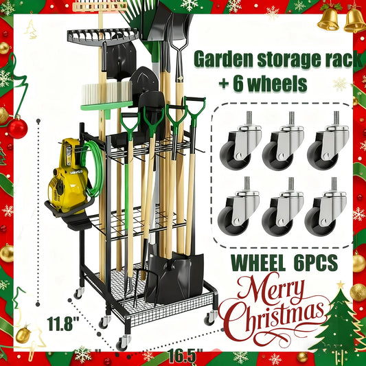 Garden Tool Rack And Patio Tool Tower For Garage Organization