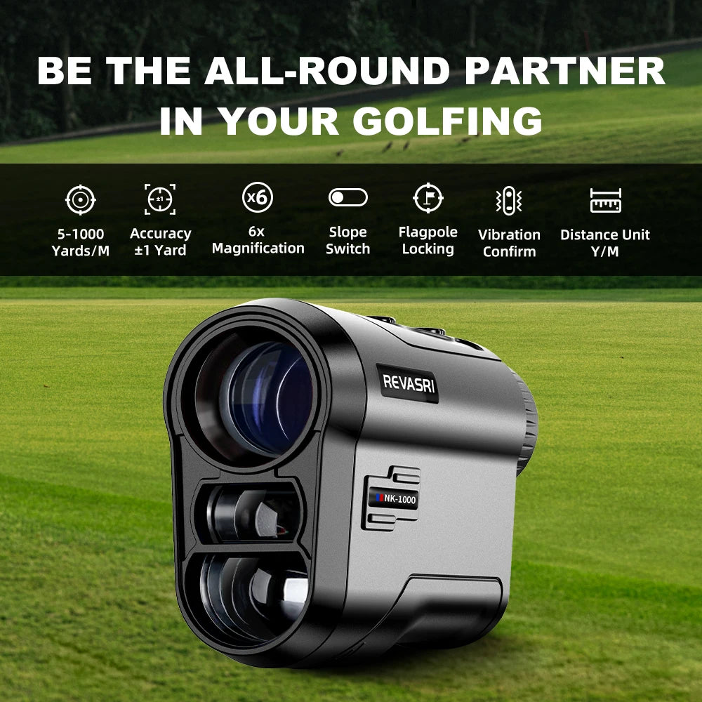 REVASRI Golf Rangefinder With 6x Magnification And Slope-Compensated Distance
