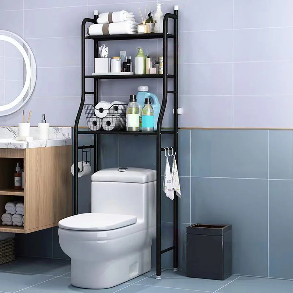 Studyset Over Toilet Storage Shelf Metal Bathroom Organizer With Paper Holder
