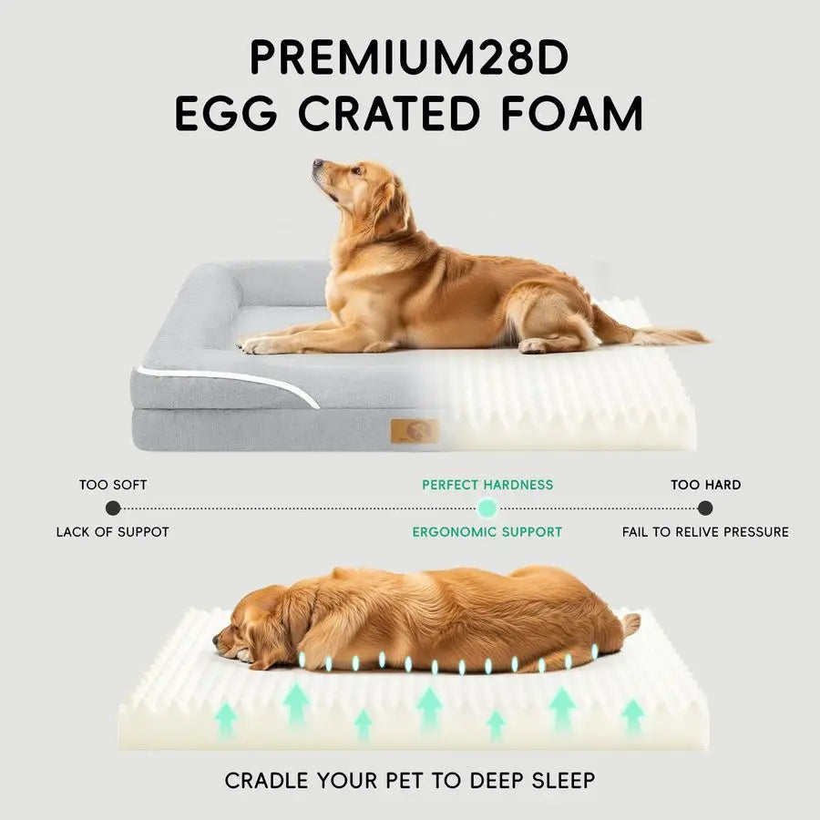 Orthopedic Memory Foam Dog Bed For Pets With Plush Support