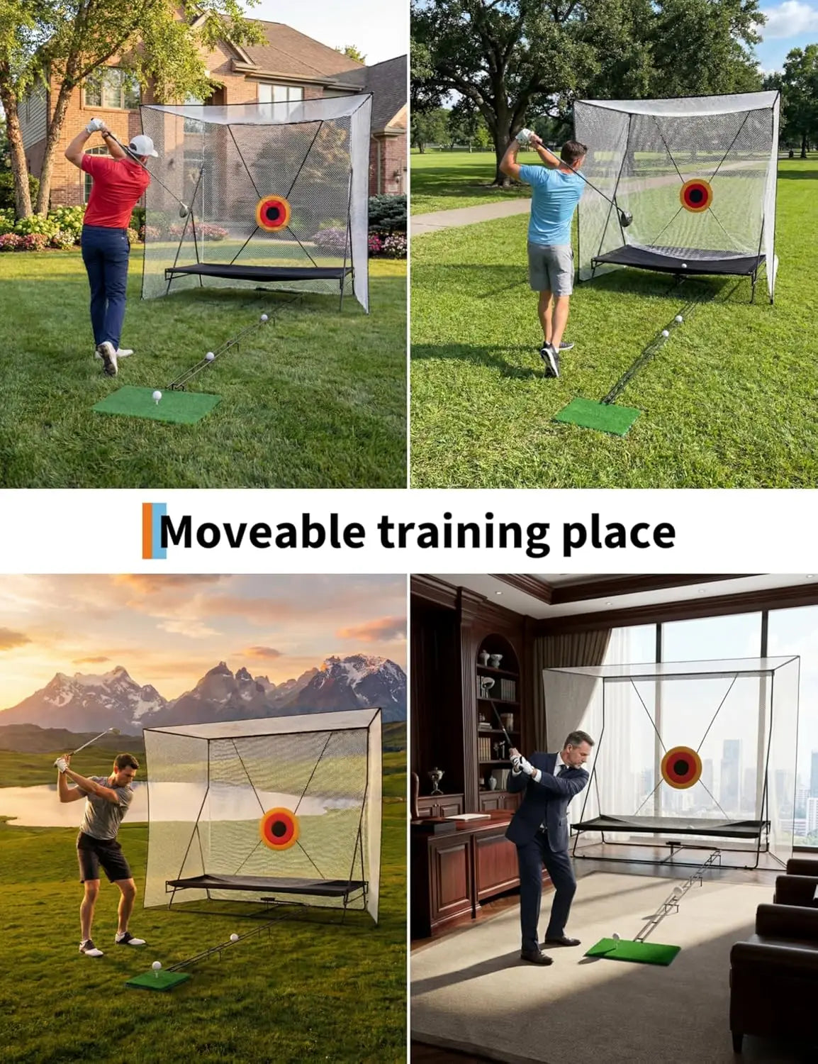 Golf Practice Net With Ball Return For Backyard Swing Training