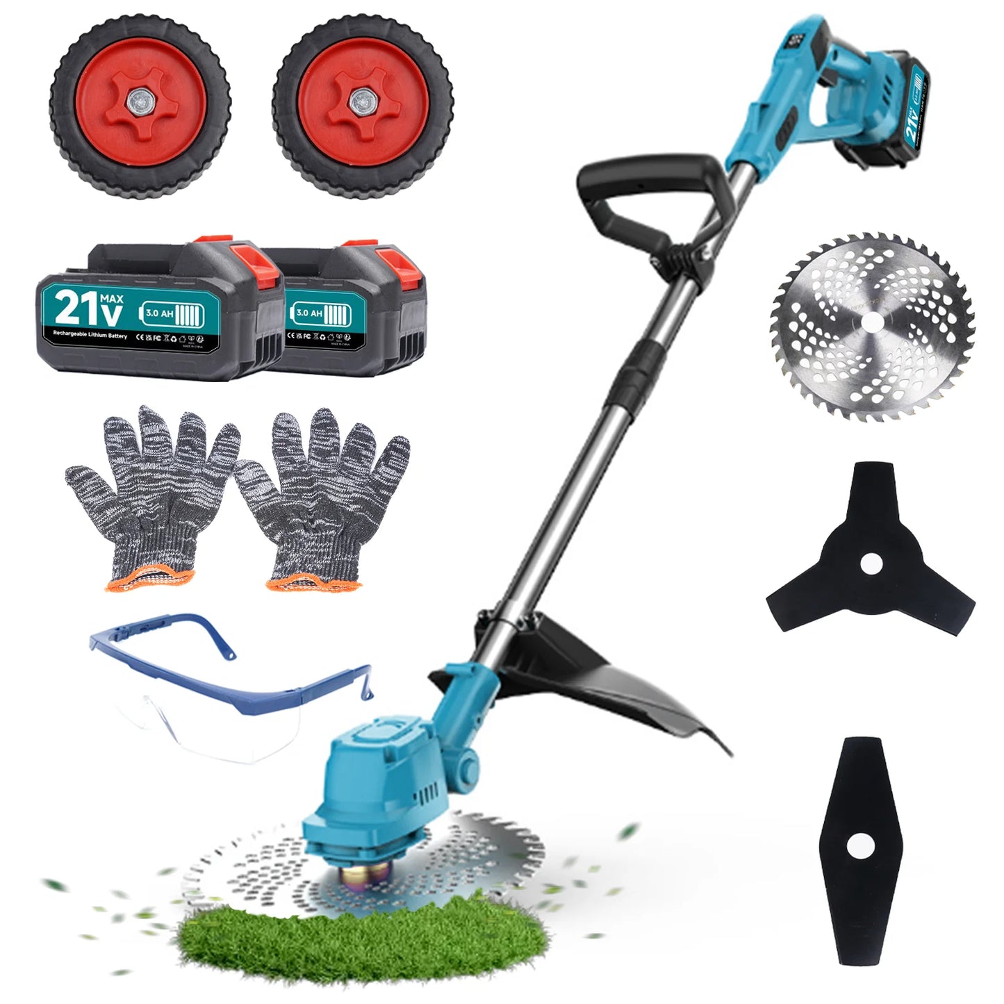 Cordless Self Propelled Digital Display Lawn Mower With Telescopic Handle