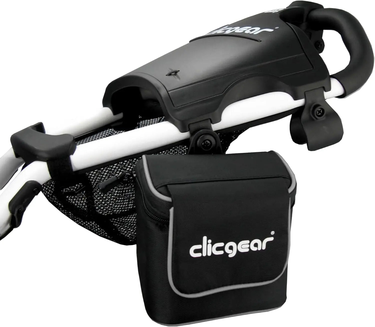 Waterproof Insulated Golf Cart Storage Pouch with Magnetic & Zipper Closures for Push Carts, Fits 1-Inch Handle Tubing