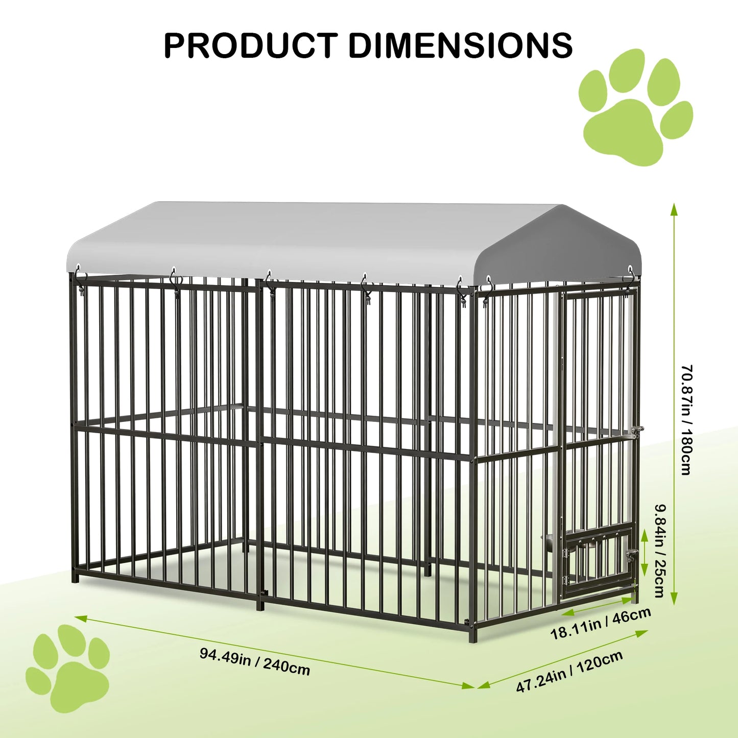 TWISTER.CK Heavy-Duty Outdoor Dog Kennel With Roof And Double Lock