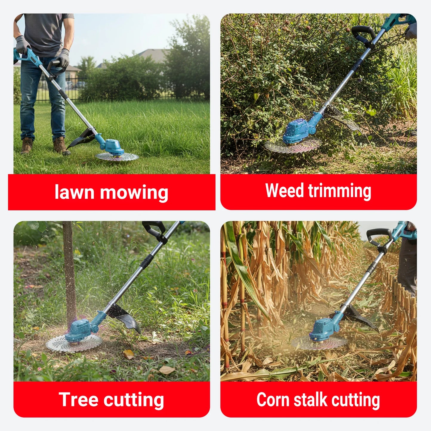 Cordless Self Propelled Digital Display Lawn Mower With Telescopic Handle