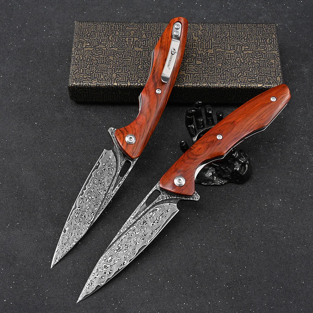 NONEDIY SDOKEDC VG10 Damascus Folding Knife Multitool