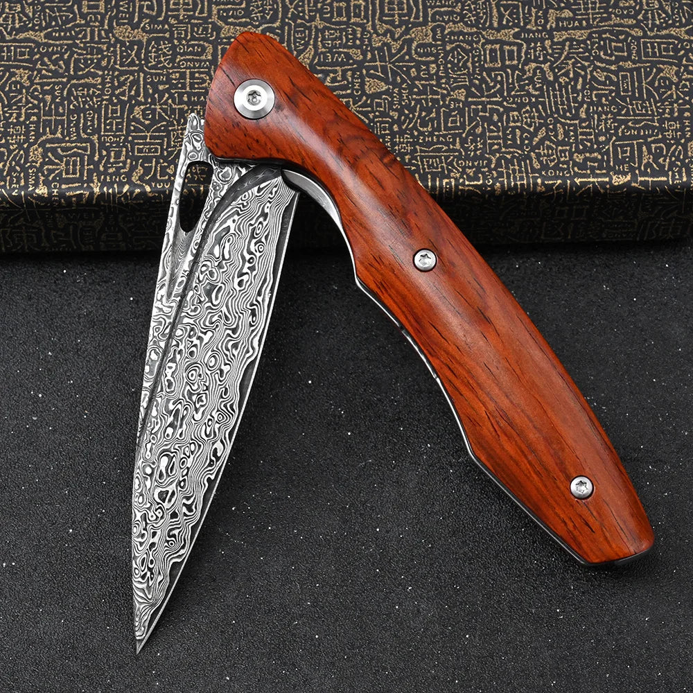 NONEDIY SDOKEDC VG10 Damascus Folding Knife Multitool