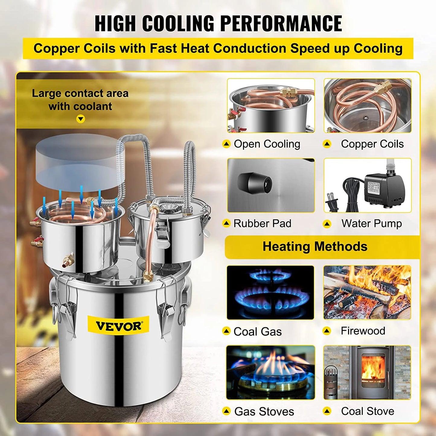 SucceBuy Alcohol Distiller Moonshine Stainless Steel Still