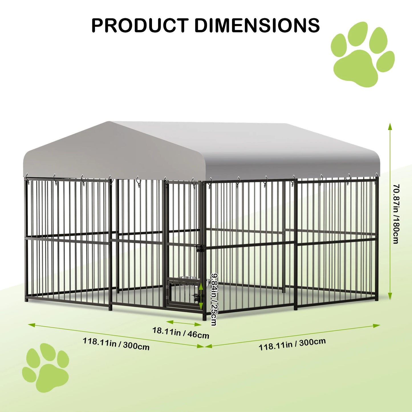TWISTER.CK Heavy-Duty Outdoor Dog Kennel With Roof And Double Lock