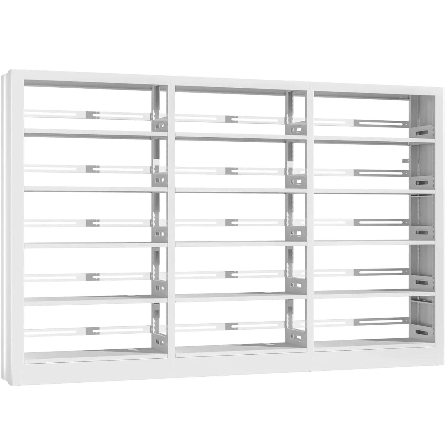 5 Tier Metal Bookcase With Adjustable Shelves And Stopper