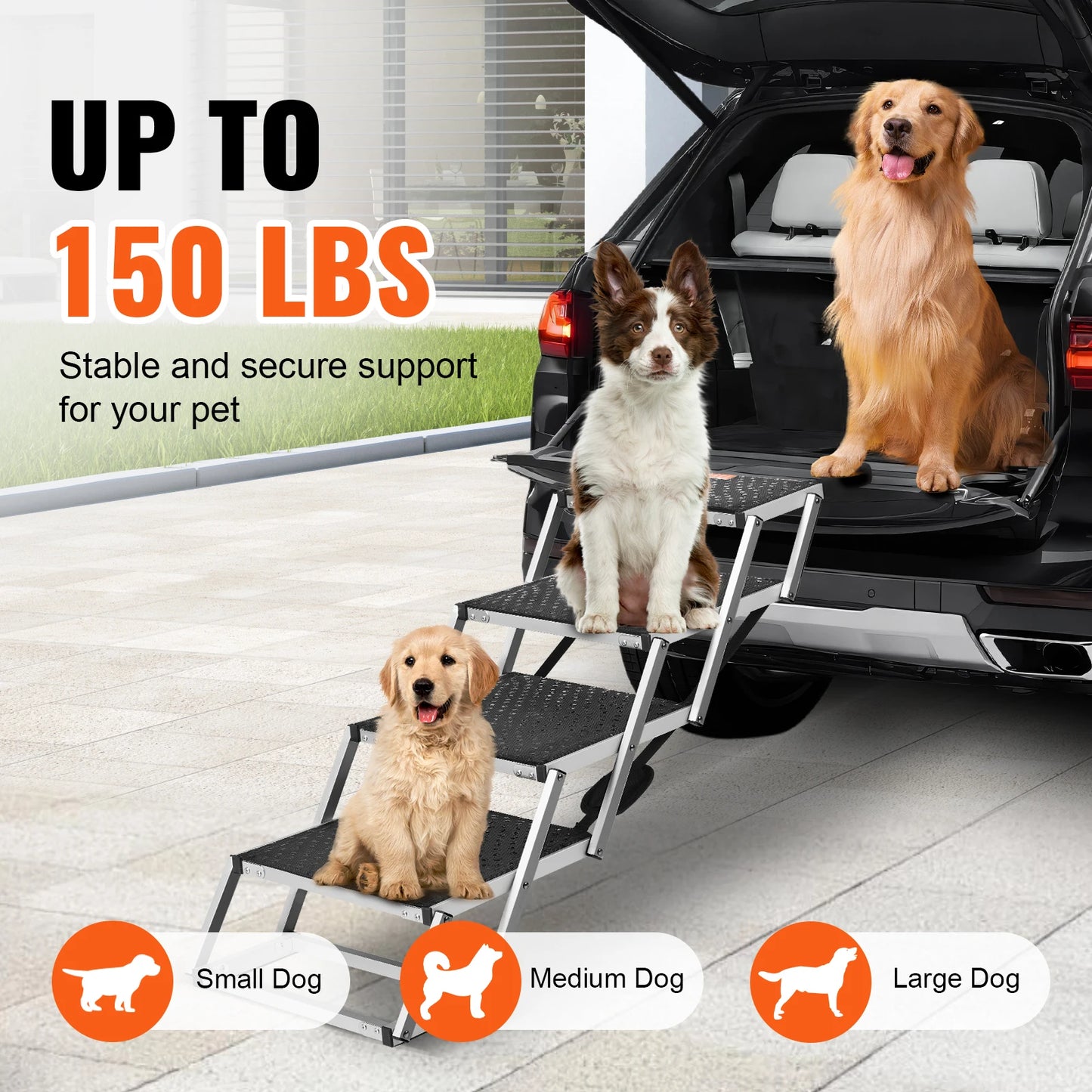 SucceBuy Car Dog Steps Folding Portable Pet Stairs