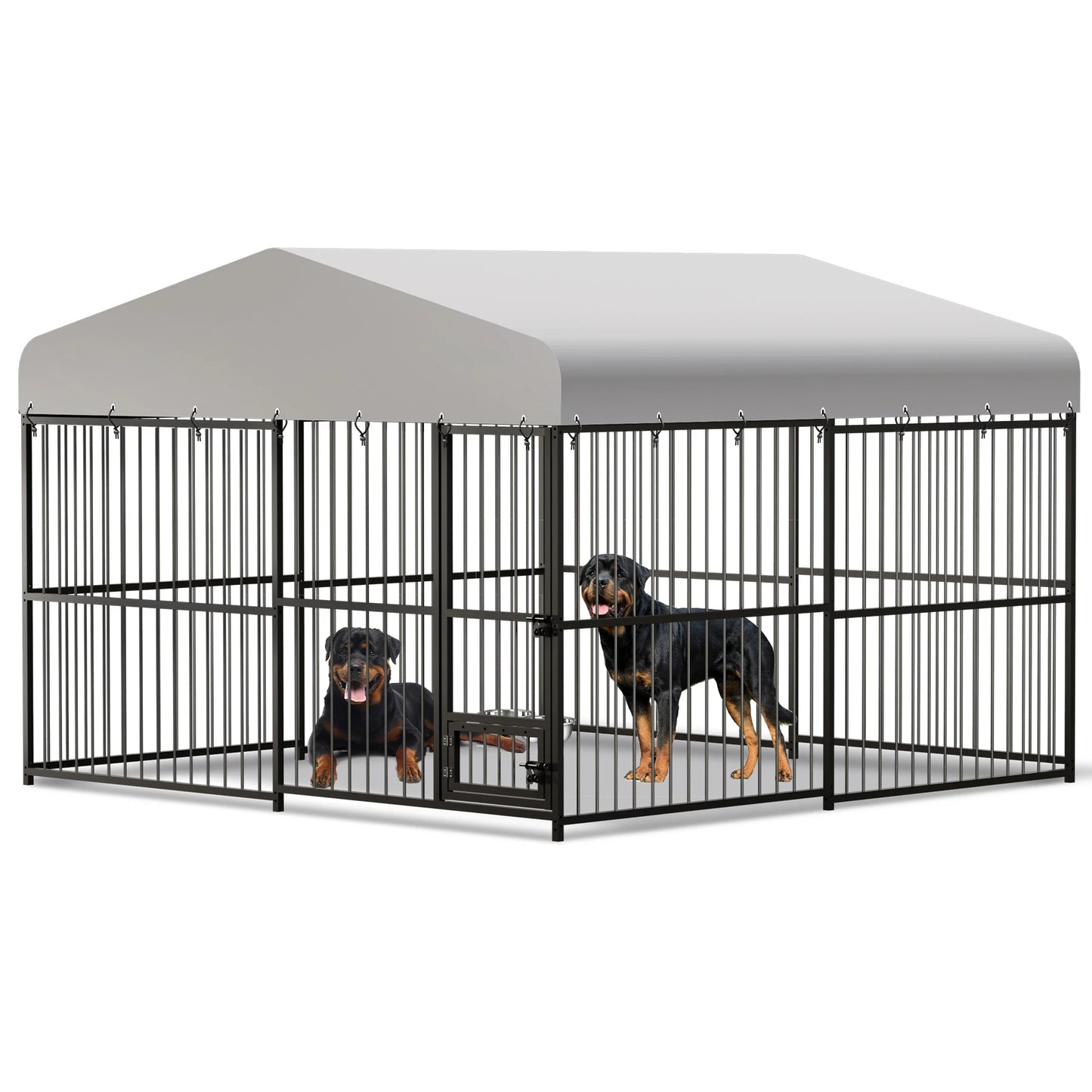 TWISTER.CK Heavy-Duty Outdoor Dog Kennel With Roof And Double Lock