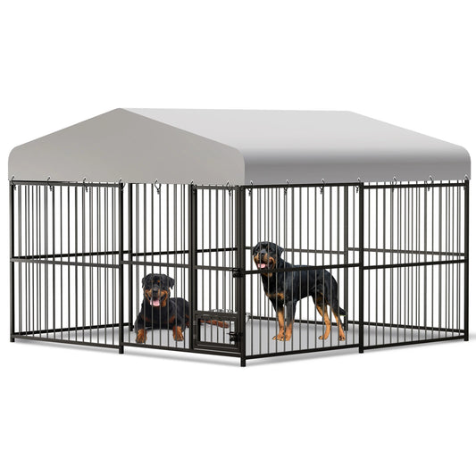 TWISTER.CK Heavy-Duty Outdoor Dog Kennel With Roof And Double Lock