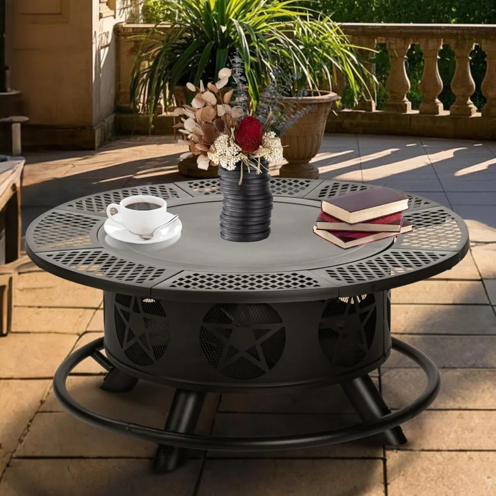 XMSJ 3-In-1 Fire Pit With Grills And Tabletop Outdoor Living