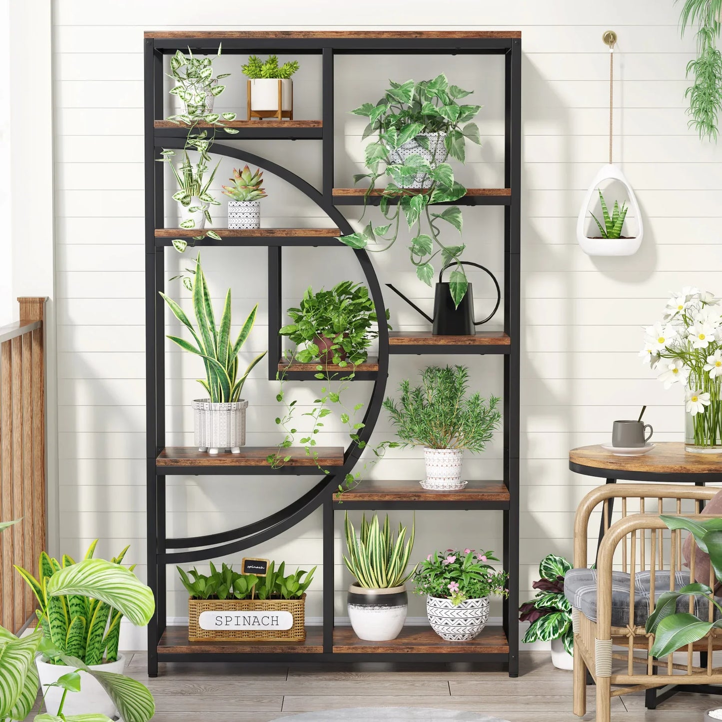 Tribesigns Industrial 5 Tier Etagere Bookcase Freestanding Storage Organizer
