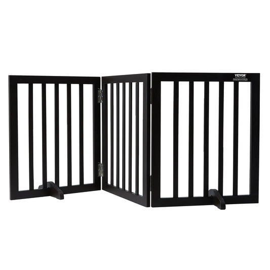 SucceBuy Freestanding Dog Gate Three Panel Foldable Barrier