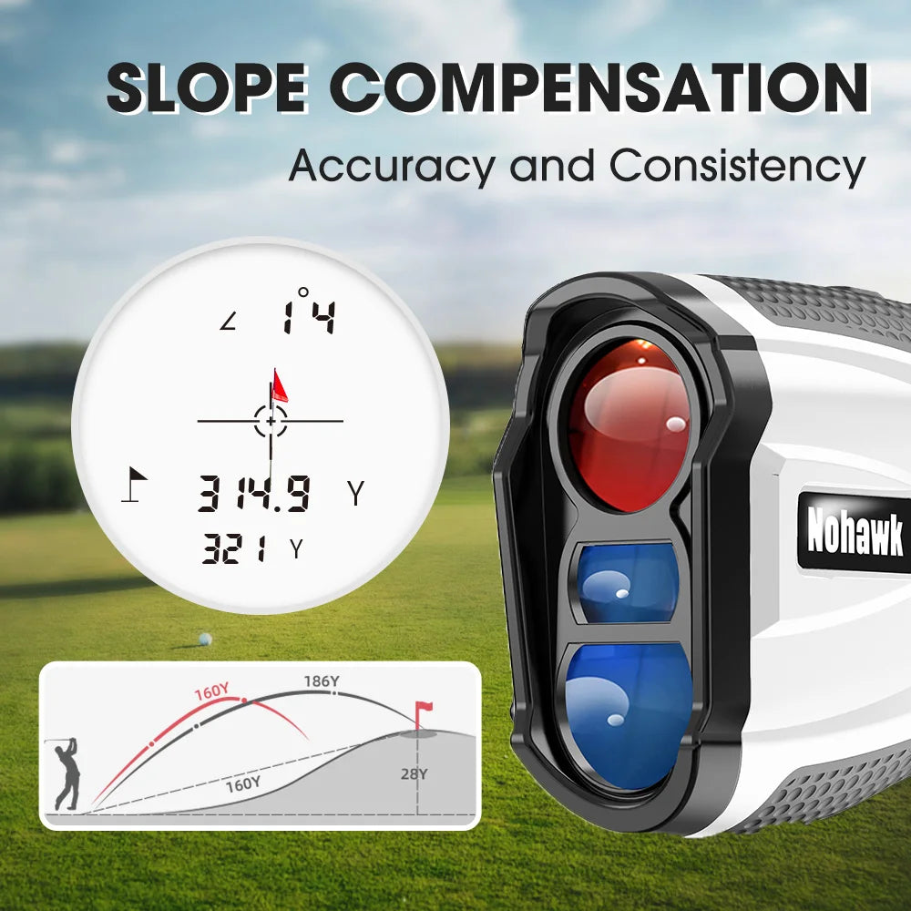 Nohawk Golf Rangefinder With Slope Flag Lock And Magnetic Function