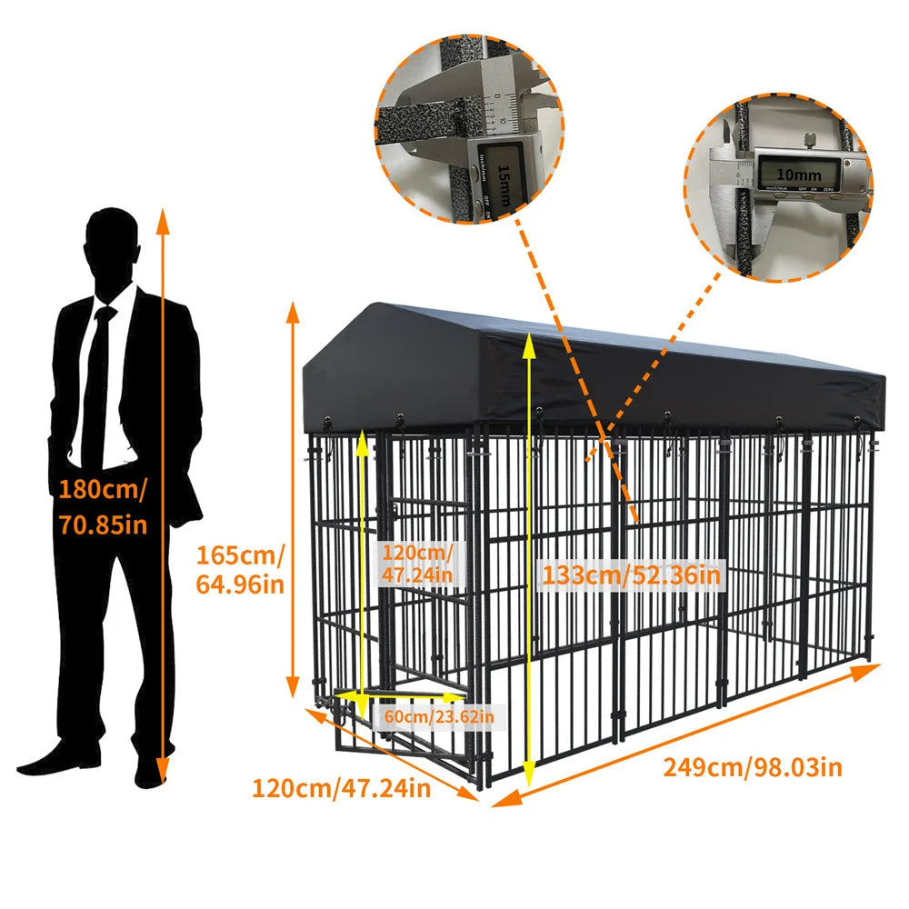 BORWARTH Heavy Duty Dog Kennel Welded Metal Playpen