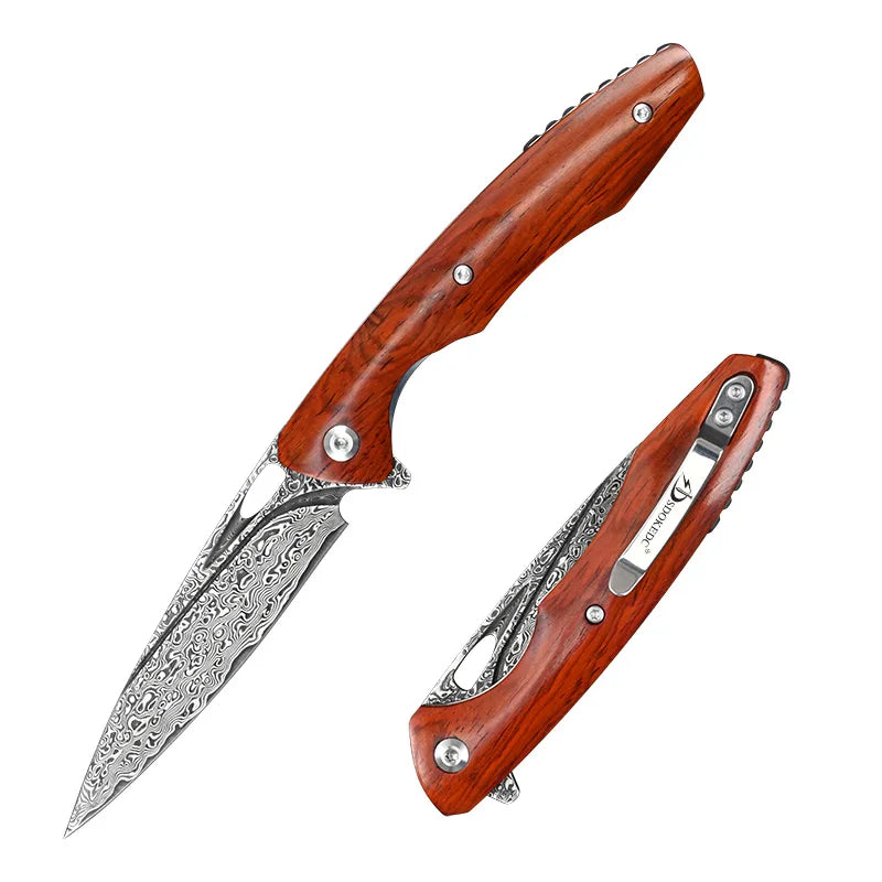 NONEDIY SDOKEDC VG10 Damascus Folding Knife Multitool