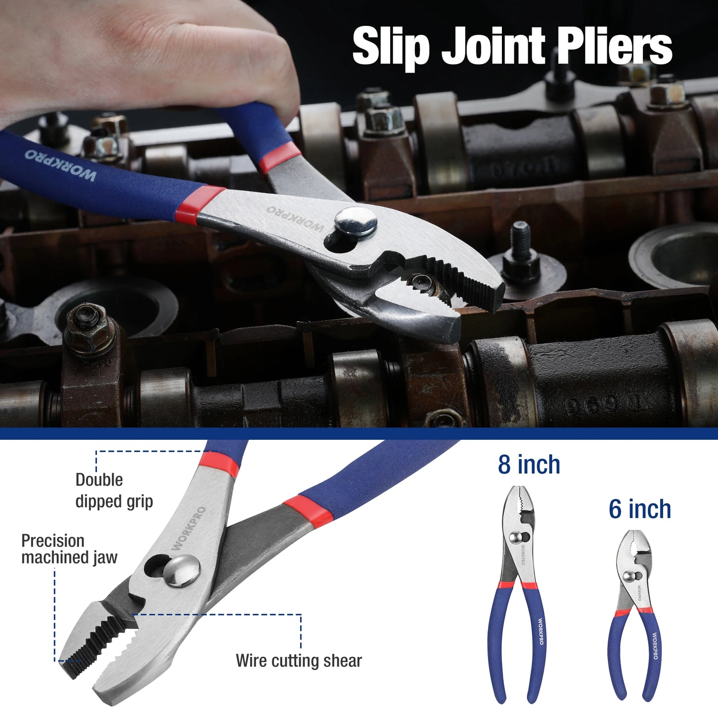 Workpro 7-Piece Pliers Set With Groove Joint And Slip Joint