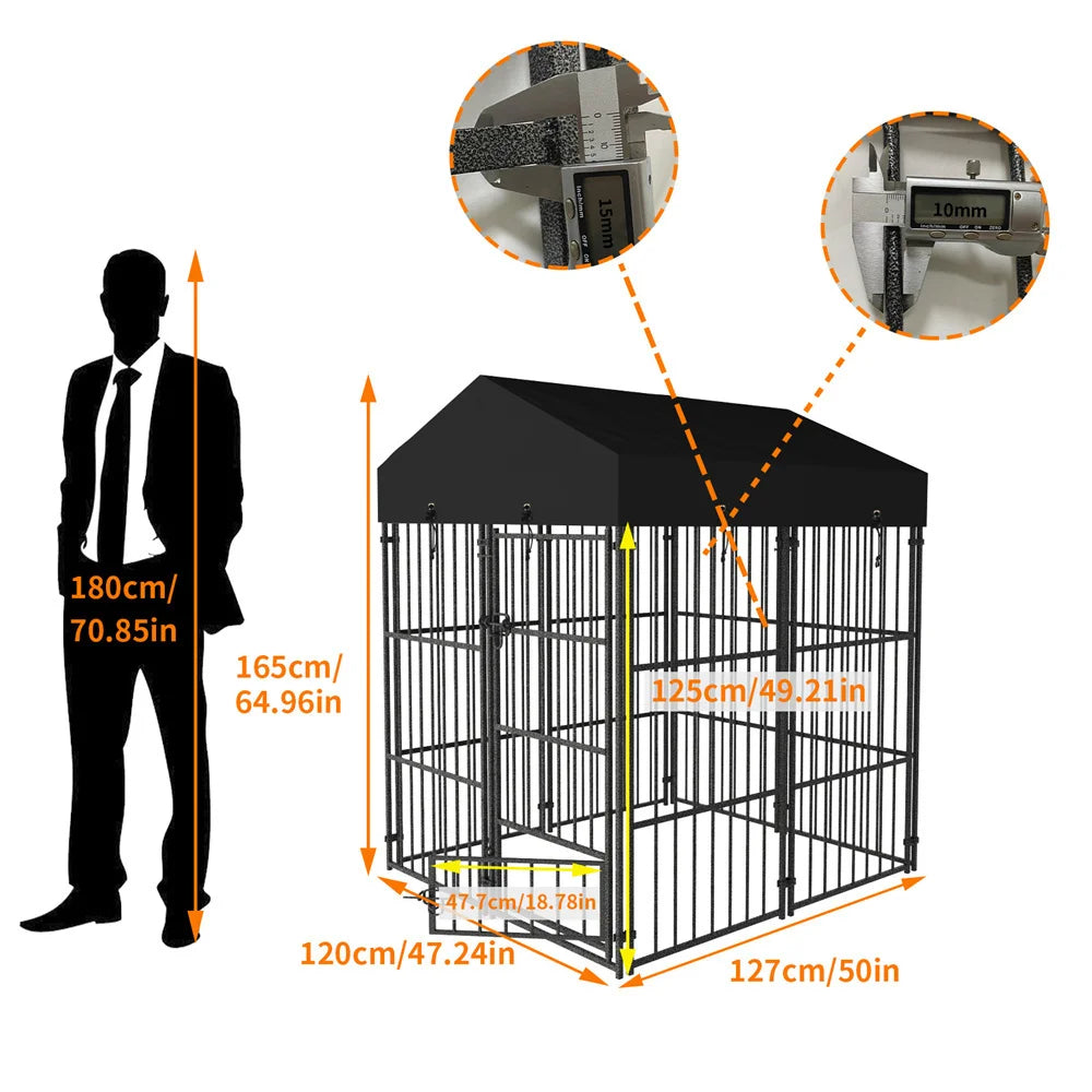 BORWARTH Heavy Duty Dog Kennel Welded Metal Playpen