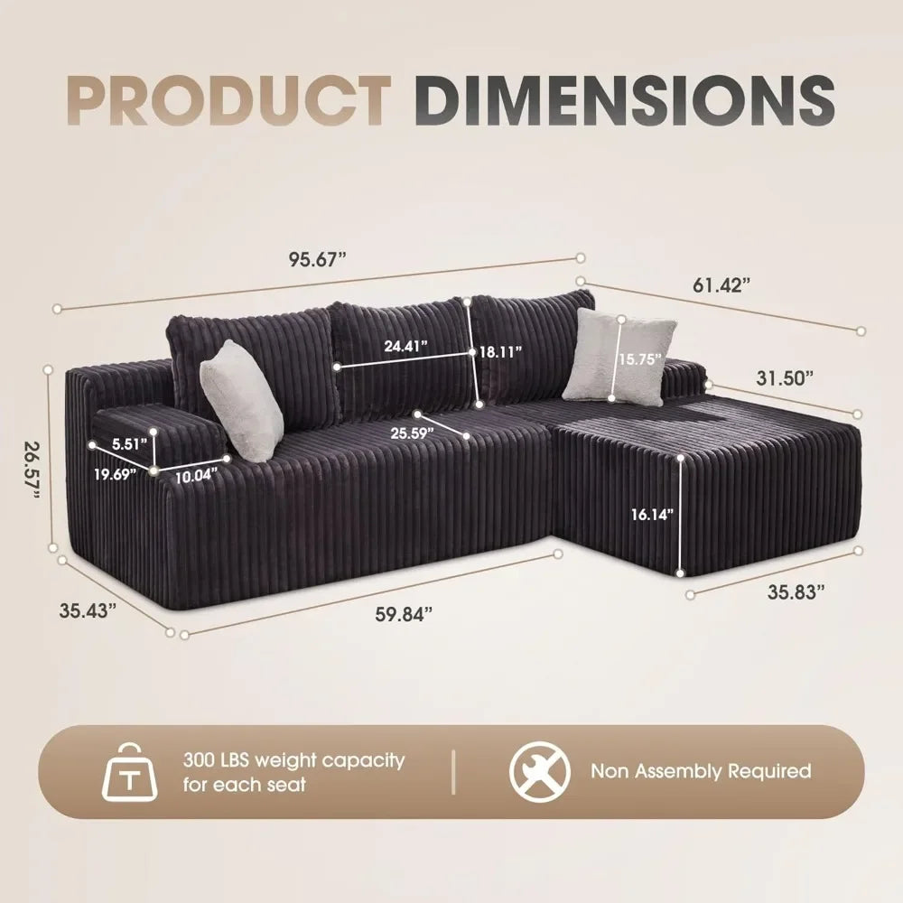 Cloud Modular L Shape Sectional Sofa With Memory Foam