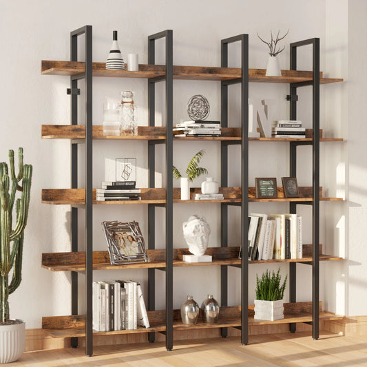 Ironck Triple Wide 5-Tier Etagere Bookcase for Home Office
